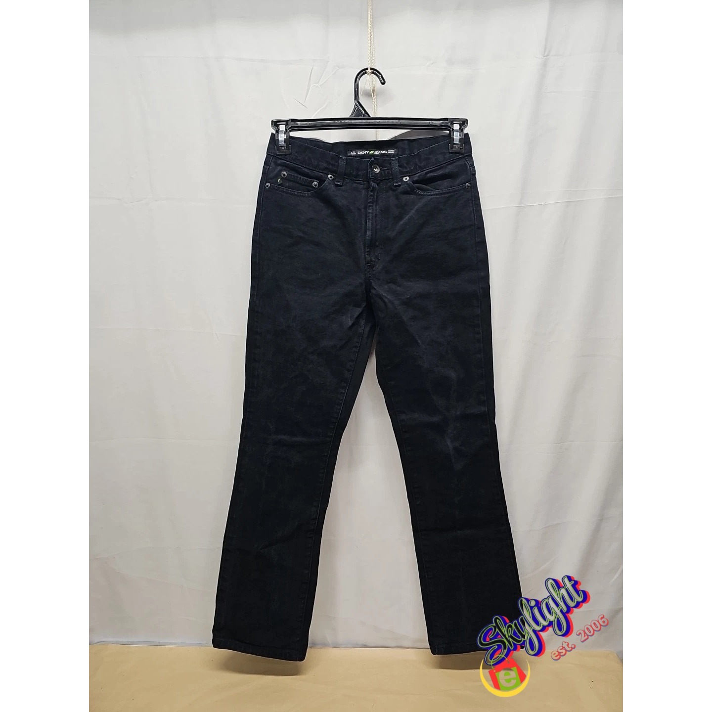 Dkny Womens Vintage Black High Waisted Mom Denim Jeans Tapered Leg Size 6 29x31
